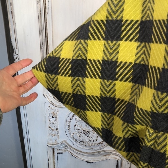 Twenty One Chartreuse and Gray Plaid French Vibes Double Breasted Jacket Size M - Picture 6 of 12